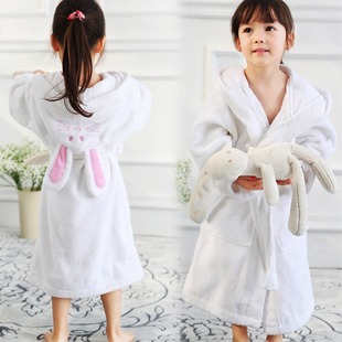Factory Direct Sales Autumn New Water-Absorbent Quick-Drying Swimming Bathing Cotton Children's Bathrobe