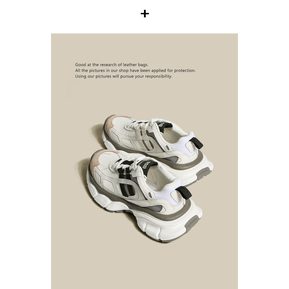 Coole Dad-Schuhe im angesagten Stil, Color-Blocking, dicke Sohle, atmungsaktives Mesh, vielseitige Freizeitsneaker für Damen, Frühling und_voghion.com