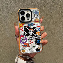 草帽路飞手机壳苹果13pro透明壳iP15保护套海贼王11苹果壳夏天12