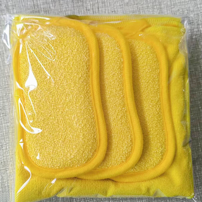 TEMU タオルスポンジワイプセット マイクロファイバー吸水性再利用可能な雑巾 厚みのあるキッチン食器洗い布|undefined