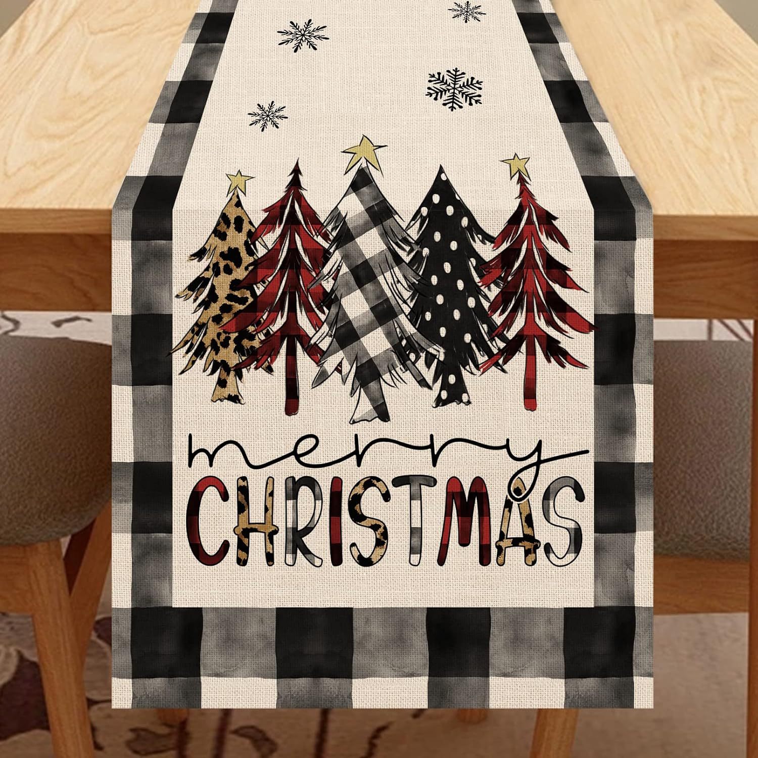 Transfronterizo 2024 Amazon nuevo árbol de Navidad festivales lino tabla bandera tabla de comedor tabla bandera de té image 11