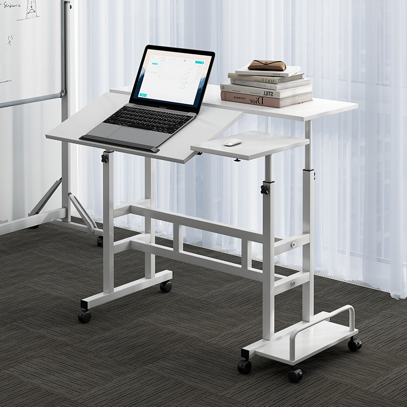 Mobile Computer Desk Lifting Writing Desk Foldable Standing Desk Bedroom Bedside Writing Desk Single Small Table