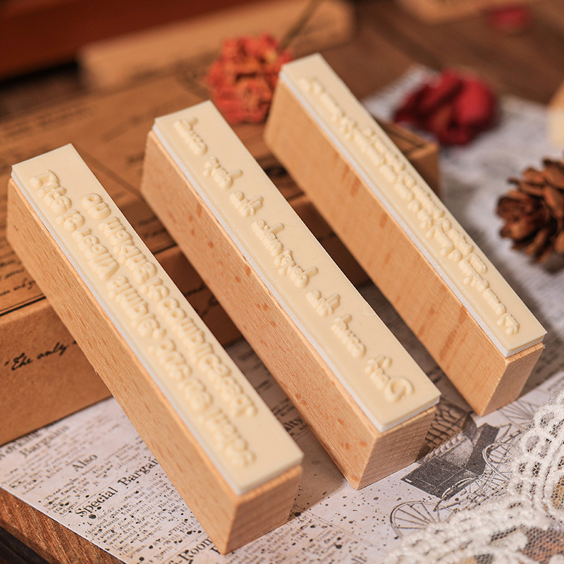 Sello de madera transfronterizo de palabras populares de celebridades sello de decoración de cuentas