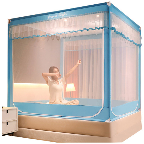 New Style Mosquito Net Bed Canopy Reversible Corner Bed Sheet Style Baby Anti-Fall Zipper Mosquito Net Home Use Factory Wholesale