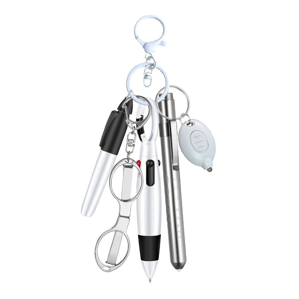 Nurse uniform, ballpoint pen, set, foldable flashlight, scissors, keychain, Amazon, 6 pieces