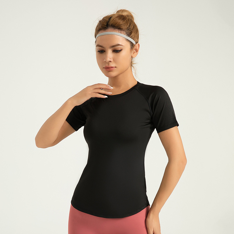 Juyi Tang área transfronteriza red de mangas cortas ropa deportiva de fitness de pecho plástico camiseta deportiva transpirable mujer