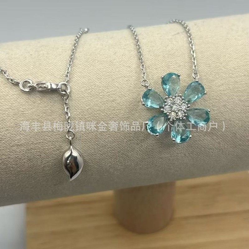 梵家夏威夷之花项链女新款高级感彩色水晶花朵锁骨链跨境一件代发|undefined