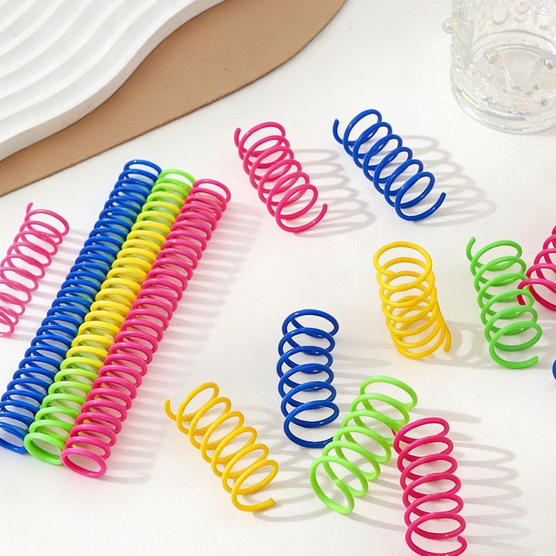 Cat Toys Colorful Spring Set of 4 Pieces, Cross-Border Hot-Selling, Bite-Resistant and Durable, Self-Entertainment Toys for Cats, Pet Supplies