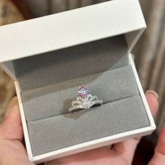 華子空托洗練された新しい王冠指輪ins小衆気質シンプルで高品質な指環hwx