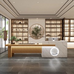 新中国式養生館バーレトロ足浴店フロント受付台実木採耳店ホテル茶楼レジ