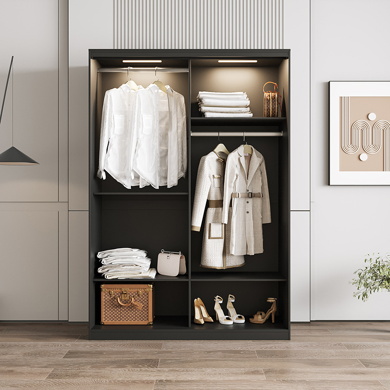 Armario casa dormitorio gabinete de almacenamiento ropa simple armario colgante moderno estilo simple de pie alto sentido