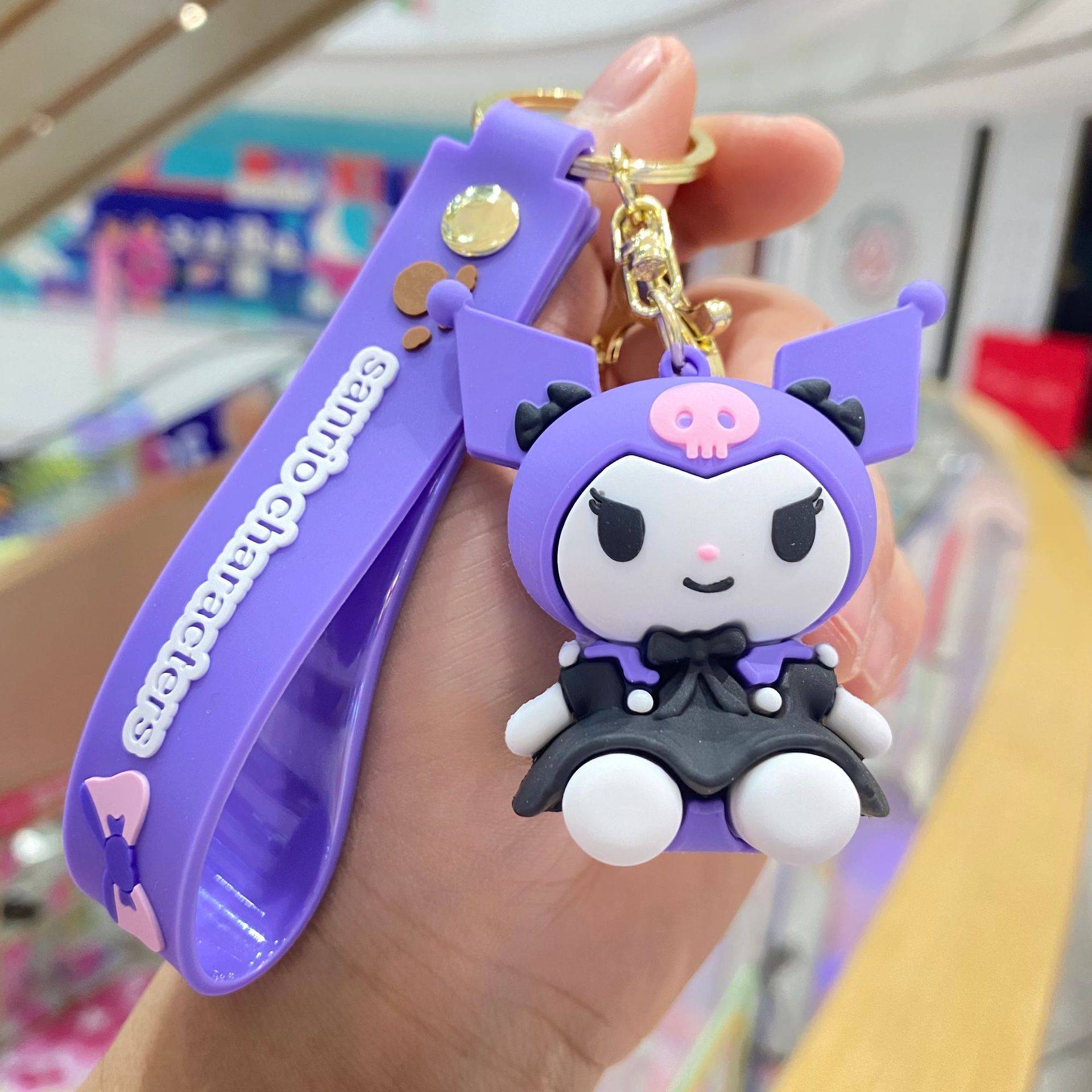 Nuevo Sanrio coolomi llavero niñas mochila colgante sentado belleza muñeca colgante llavero