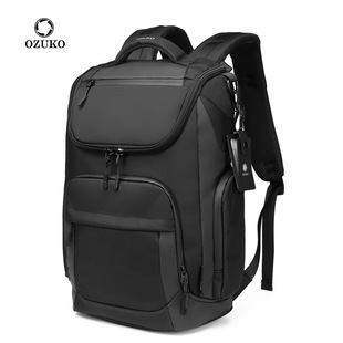 Ozuko Business Backpack Men's Commuter Large-Capacity Computer Bag Travel Backpack High-End Waterproof School Bag