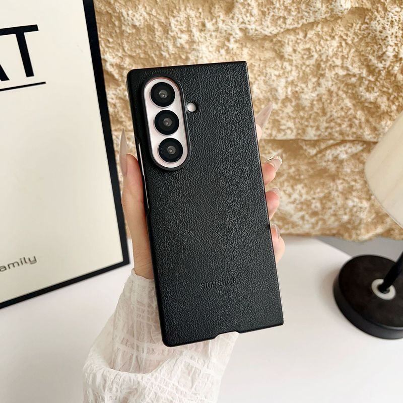 Samsung Zfold7 磁気レザー携帯電話ケース Galaxy Zfold7 プレーンレザー折りたたみ落下防止保護カバーに適しています。|undefined