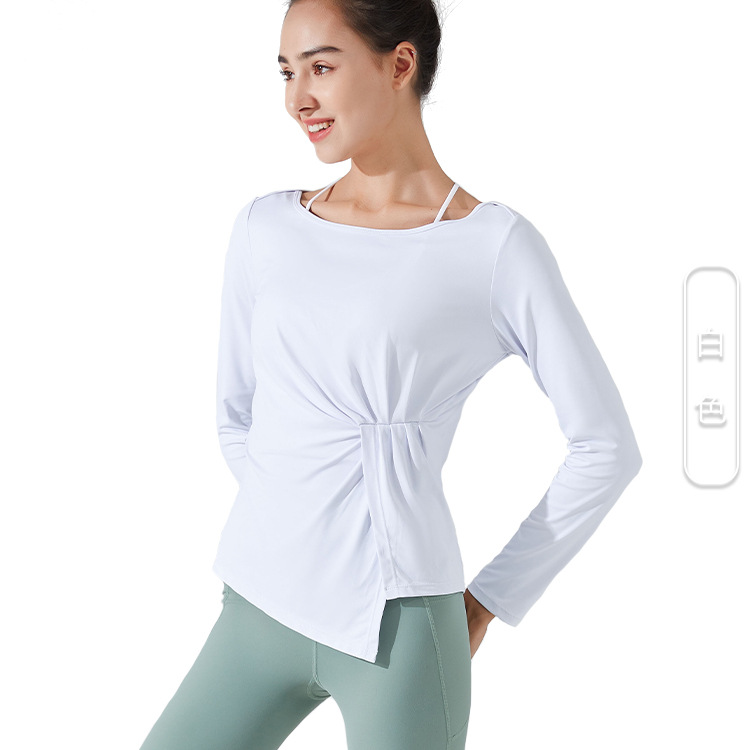 Ropa de Yoga de otoño europeo y americano manga larga de secado rápido deportes fitness superior correr adelgazamiento Delgado cadera-ropa de fitness para mujeres