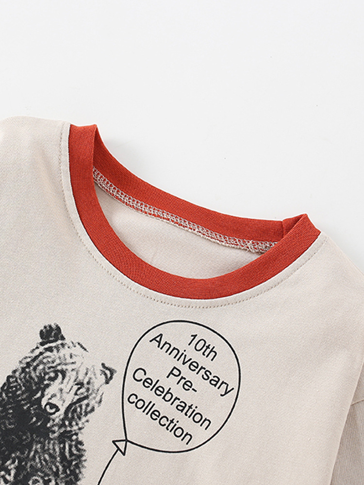 En stock malwee niña ropa otoño nuevo europeo y americano niños ocio manga larga Camiseta cuello redondo de los niños