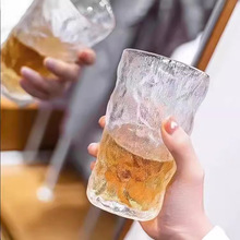 包邮冰川纹玻璃杯子水杯女夏季啤酒杯家用牛奶茶杯男ins风饮料杯