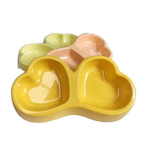 Pet Love Double Bowl Dog and Cat Food Bowl Dog Bowl Cat Bowl Melamine Material