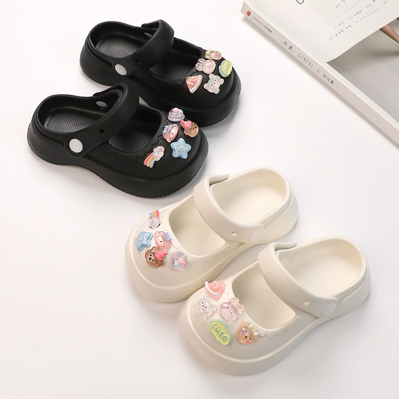 Тапочки для девочек, летние новые Нескользящие домашние сандалии, большая детская обувь с дырками принцессы, верхняя одежда, пляжная обувь для родителей и детей