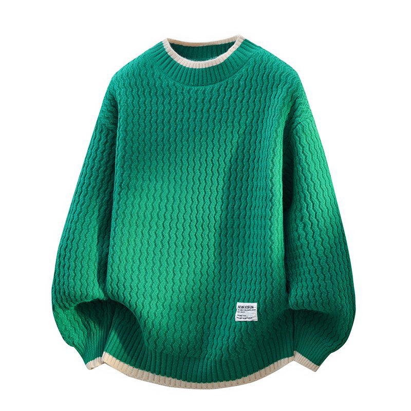 波浪纹毛衣男秋冬款潮牌内搭衣服假两件线衣加绒加厚半高领针织衫,男装针织衫/毛衣,星座614
