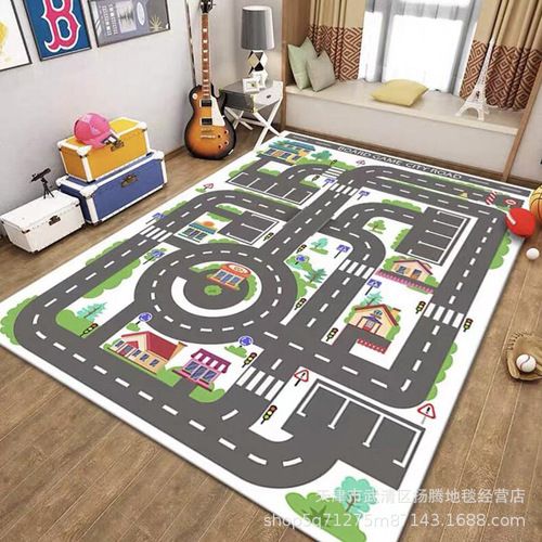 Cartoon highway carpet home bedroom girl full bedside blanket stain-resistant living room large area sofa floor mat
