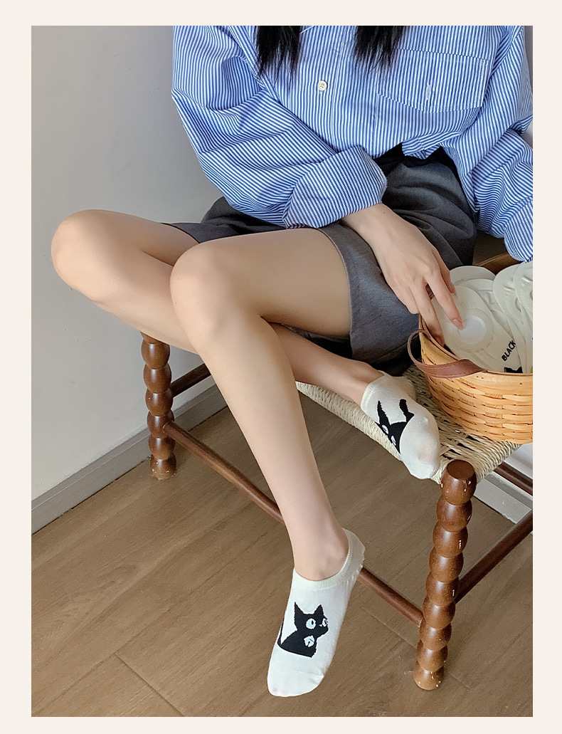 40g Weight Socks Classification Socks Lingerie Type A Pair Cute Korean Style Women's Animal Cat Cotton Ankle Socks