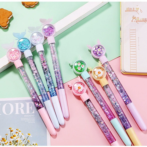 Cute rollerball pen for elementary school students, stationery, nail sequins