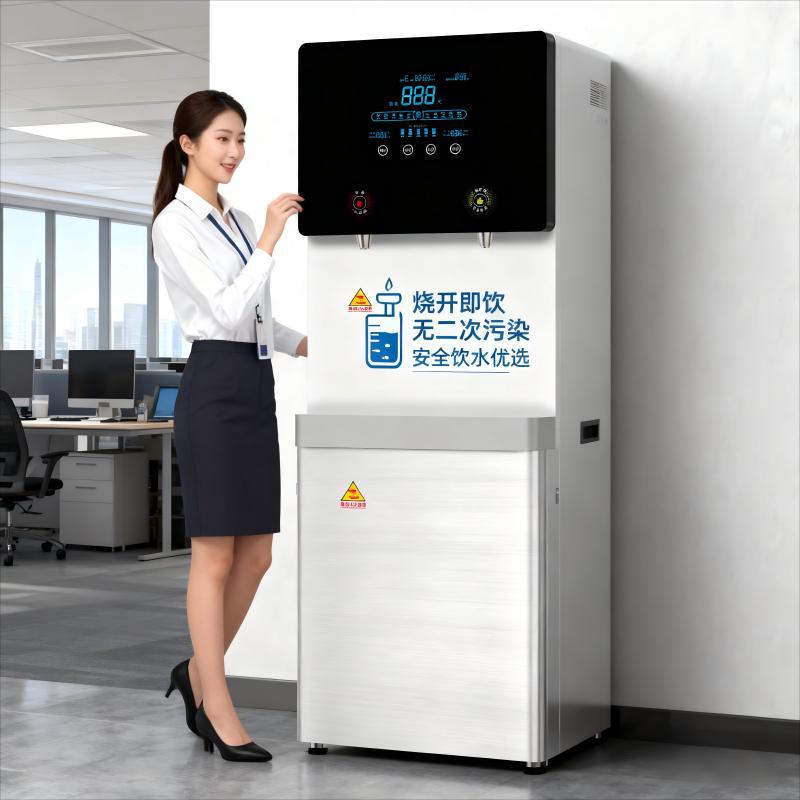 白色优雅商务饮水机单位定制公共直饮机工厂直销商用不锈钢开水器