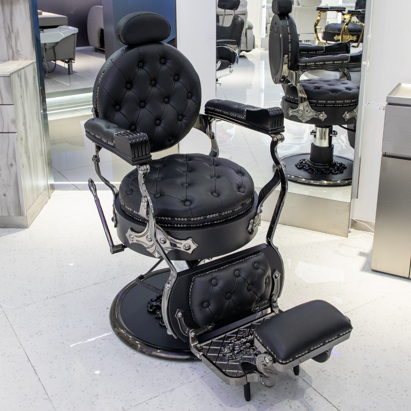 Sillón de barbero vintage para cortes de pelo, sillón de salón reclinable, sillón de barbero para hombres, sillón giratorio. image 23