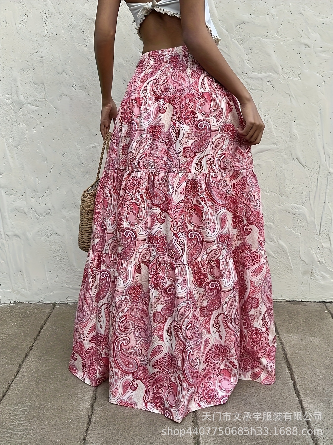 2025 European and American Cross-Border Aliexpress Amazon Independent Station Loose Mid-Length Elegant Skirt Wavy