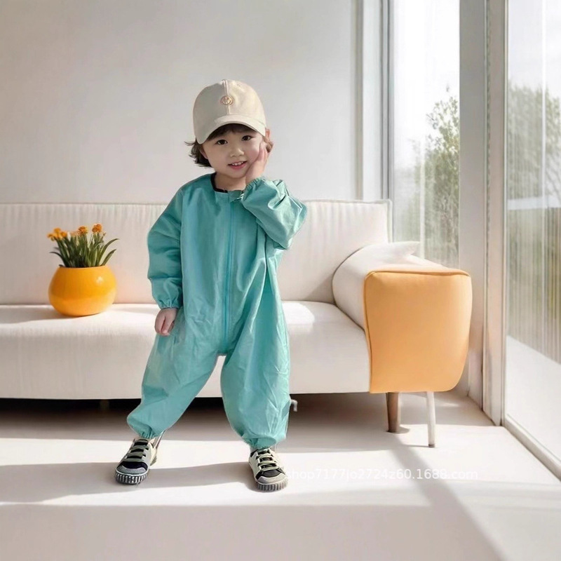 Baby Crawling Clothes, Outdoor Baby Crawling Clothes, One-Piece Clothes, Children's Outing Pure Cotton Coveralls