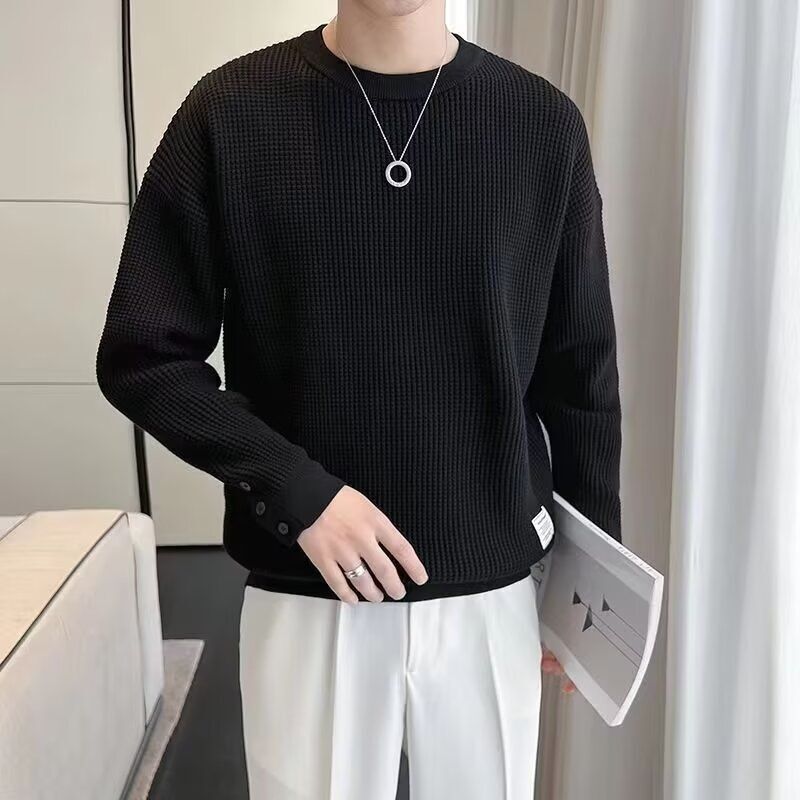 2023 Qiukeng Striped Solid Color Semi-turtleneck Knitted Straight Base Shirt Pullover Sweater for Men 2023 Qiukeng Striped Solid Color Semi-turtleneck Knitted Straight Base Shirt Pullover Sweater for Men