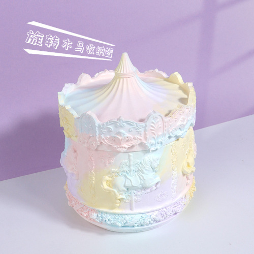 Rotating Carousel Storage Jar Silicone Mold Handmade DIY Crystal Droplet Scented Plaster Brand Storage Jar Mold