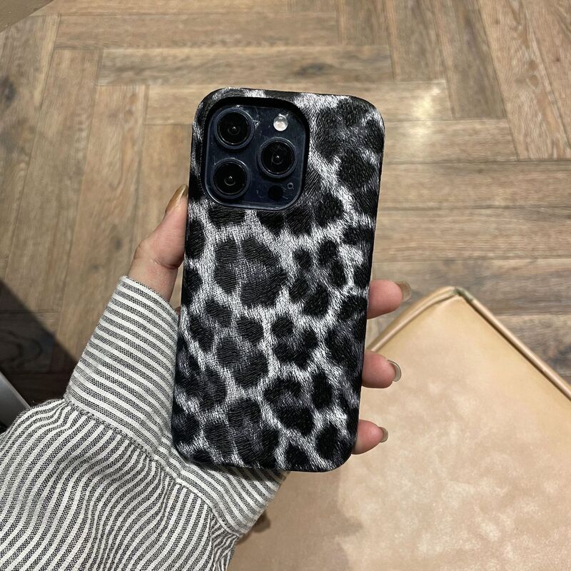 豹紋皮質適用リンゴ16promax携帯ケースiPhone15半包14油辺13硬12転倒防止11|undefined