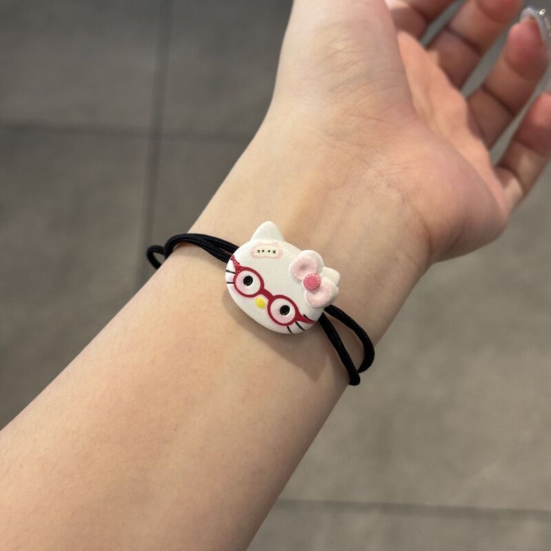 可爱眼睛KT猫发绳送男友小皮筋甜美少女闺蜜手绳卡通百搭扎头发圈|undefined