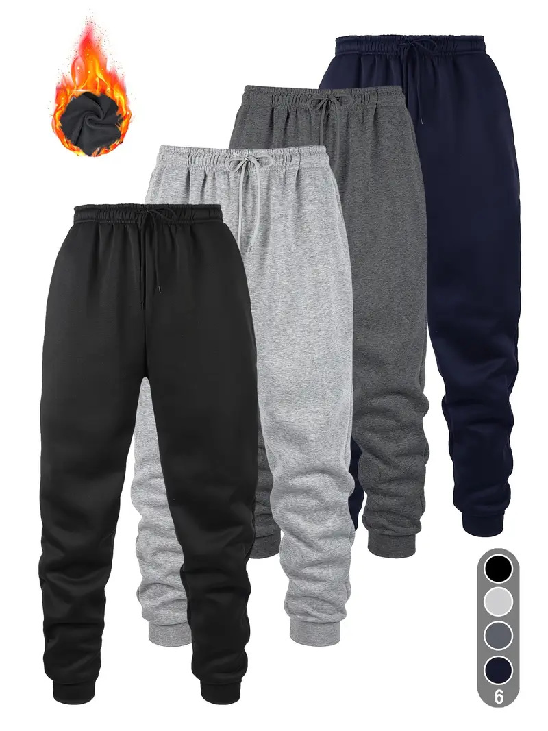 Transfronterizo tamaño europeo multi-pieza hombre moda ocio pantalones deportivos de invierno para correr pantalones deportivos de fitness pantalones de color sólido image 24