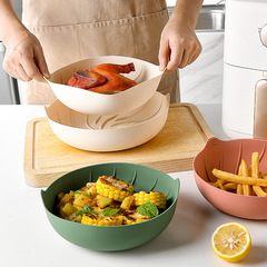 New round air fryer silicone baking tray, creative silicone air fryer mat, silicone air fryer plate