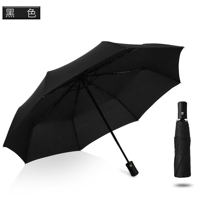 可印logo环扣全自动雨伞加大加厚晴雨两用便携双人反向折叠防晒伞|undefined