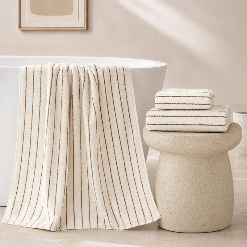 Cross-border Amazon best-selling fine striped Class A towel, bath towel, square towel set, pure cotton towel set, large bath towel Cross-border Amazon best-selling fine striped Class A towel, bath towel, square towel set, pure cotton towel set, large bath towel