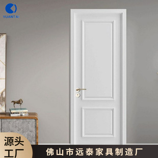 Customized Modern Solid Wood Composite Door Bedroom Door Set Interior Door Pure White Solid Wood Door New Model Swing Cross-Border