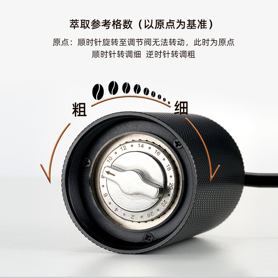 Molinillo de café de manivela molinillo de café italiano Molinillo de granos de café italiano CNC de seis estrellas de siete estrellas Chapado en titanio núcleo de molienda