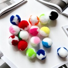 中大小双色高弹球彩色拼色毛球diy手工毛球幼儿园环创毛球