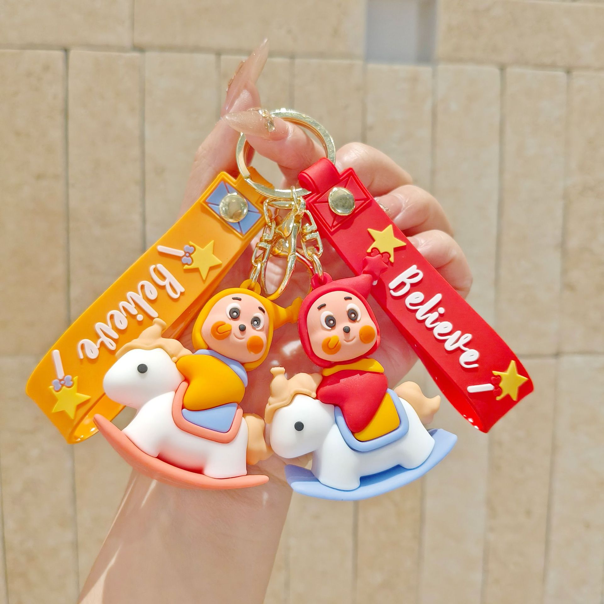 Cute Cross-Dressing Star Man Cartoon Keychain Creative School Bag Pendant Car Keychain Doll Machine Gift Wholesale