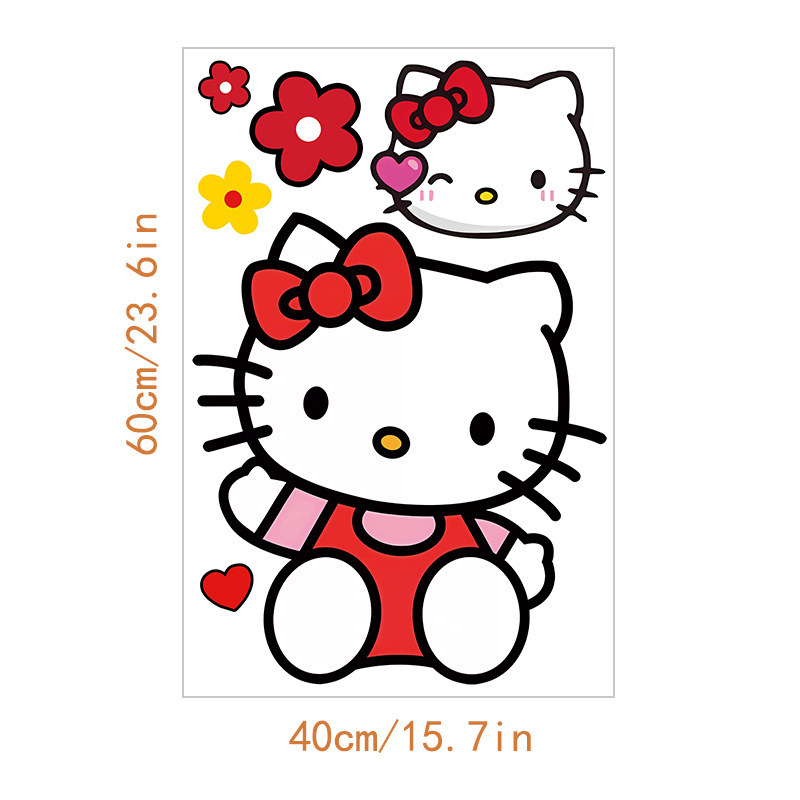 跨境外贸HelloKitty儿童房可爱墙贴小女孩卧室贴纸幼儿园卡通贴画|undefined