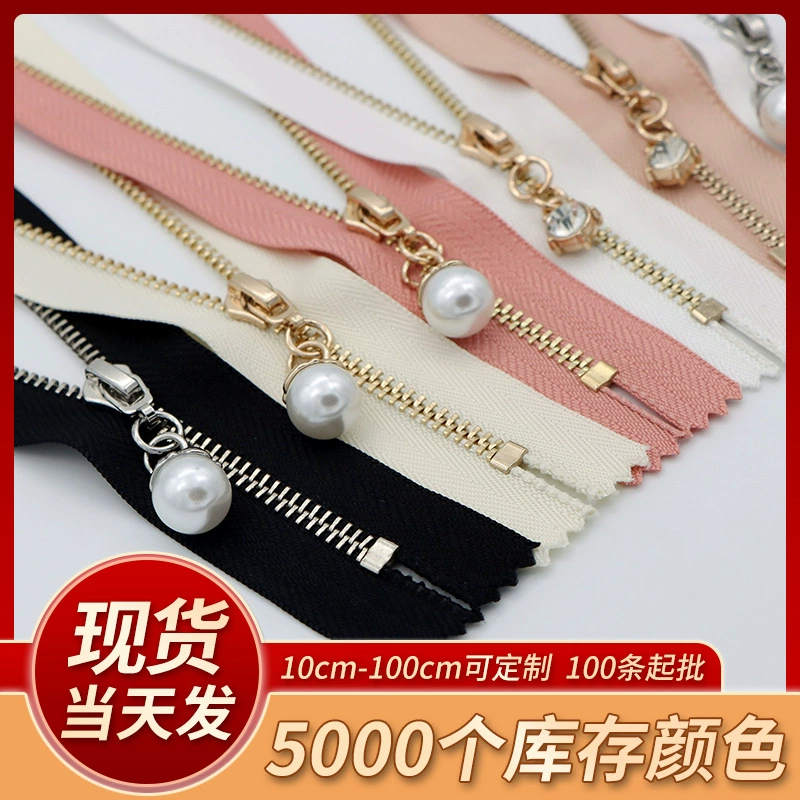 Golden chain with zipper handmade, bag, accessories pearl, DIY