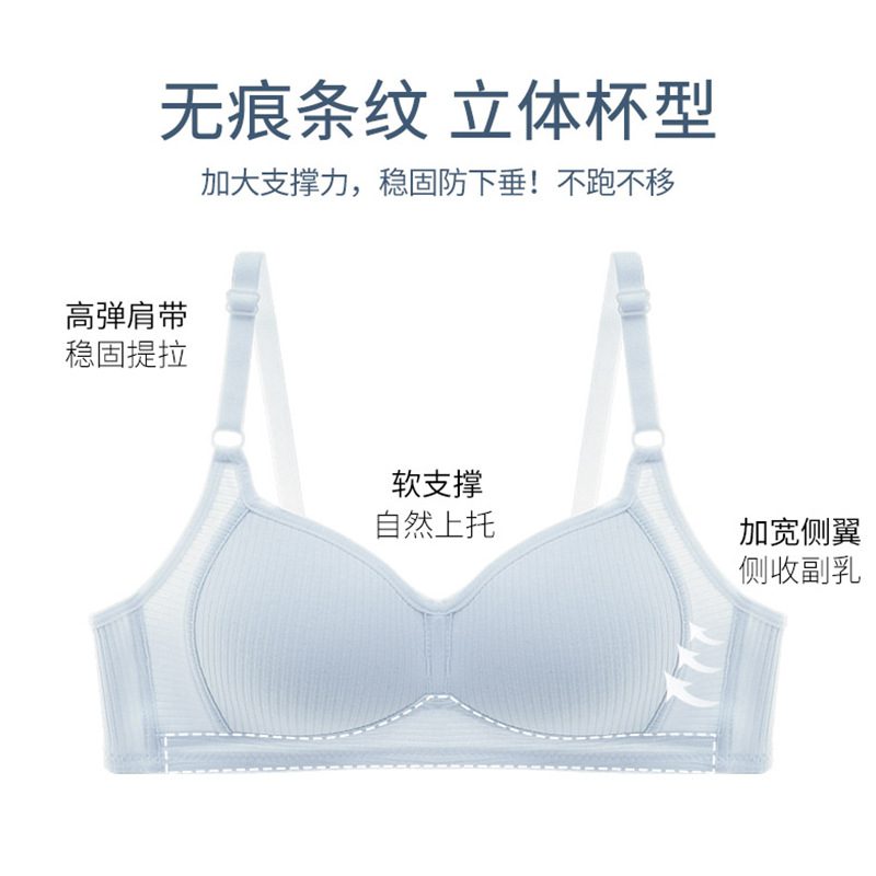 Wholesale of pure cotton girls' underwear for women without steel rings, small chest, thin style, high school student development period bras in stock