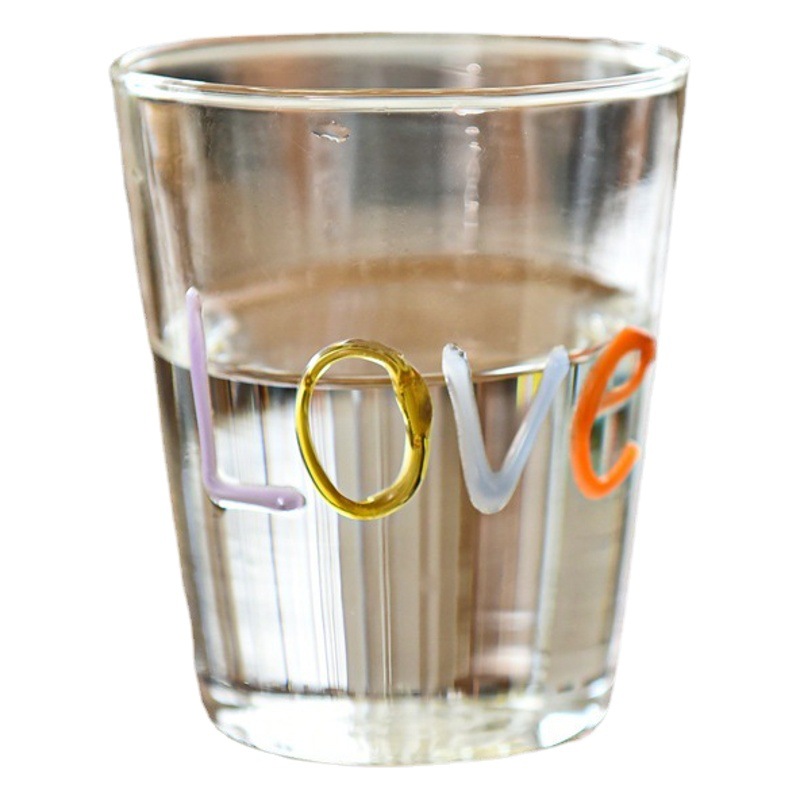 Pintado a mano de letras de colores graffiti vidrio ins borosilicato de vidrio resistente al calor taza de jugo taza de café taza de leche