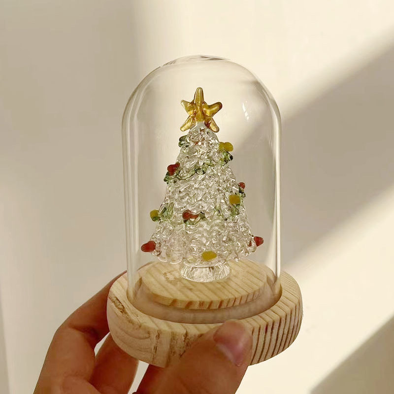 Árbol de Navidad de seda colorida - cubierta de vidrio