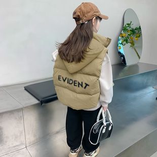 Girls' Down Vest 2023 New Autumn and Winter Clothing Children's Down Jacket Vest Fashionable Stylish Thickened Vest for Outer Wear