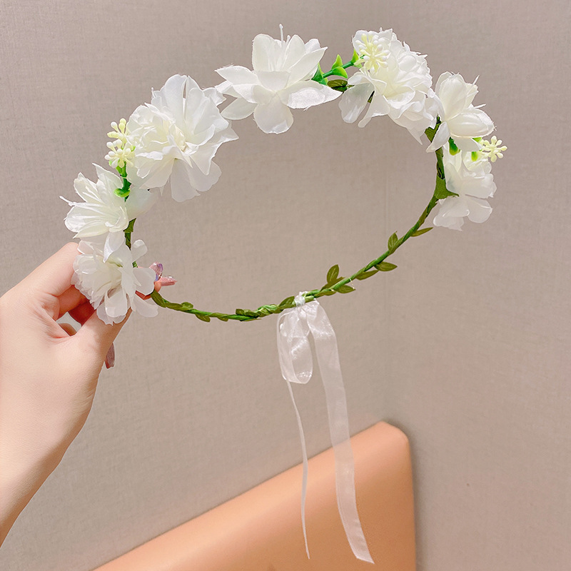 子供の頭飾りの花の子供の美しい花嫁の花輪の手の花の女の子のドレスは花の子供のアクセサリーの王女の頭の花を飾ります。|undefined